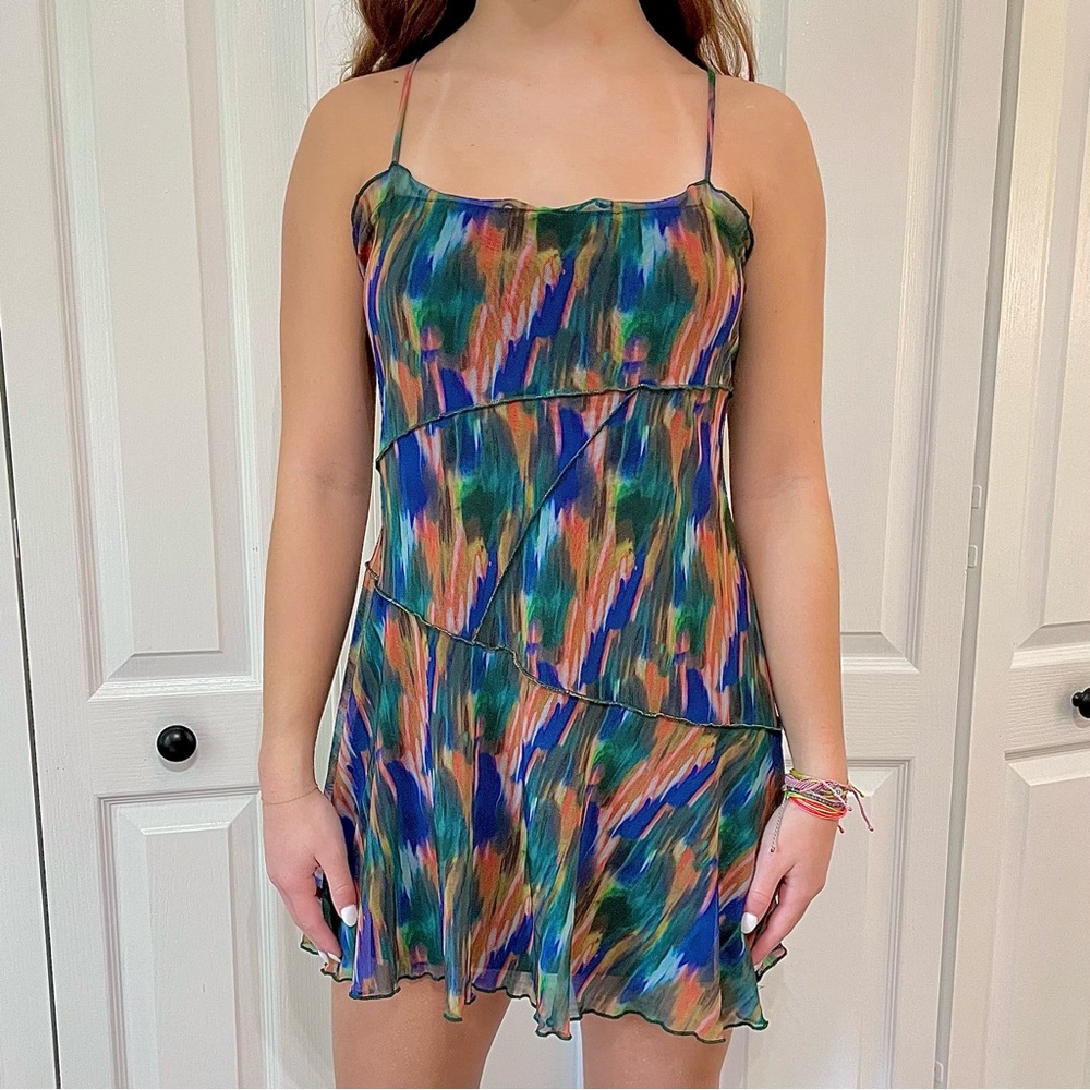 Urban Outfitters Colorful Printed Flowy Dress